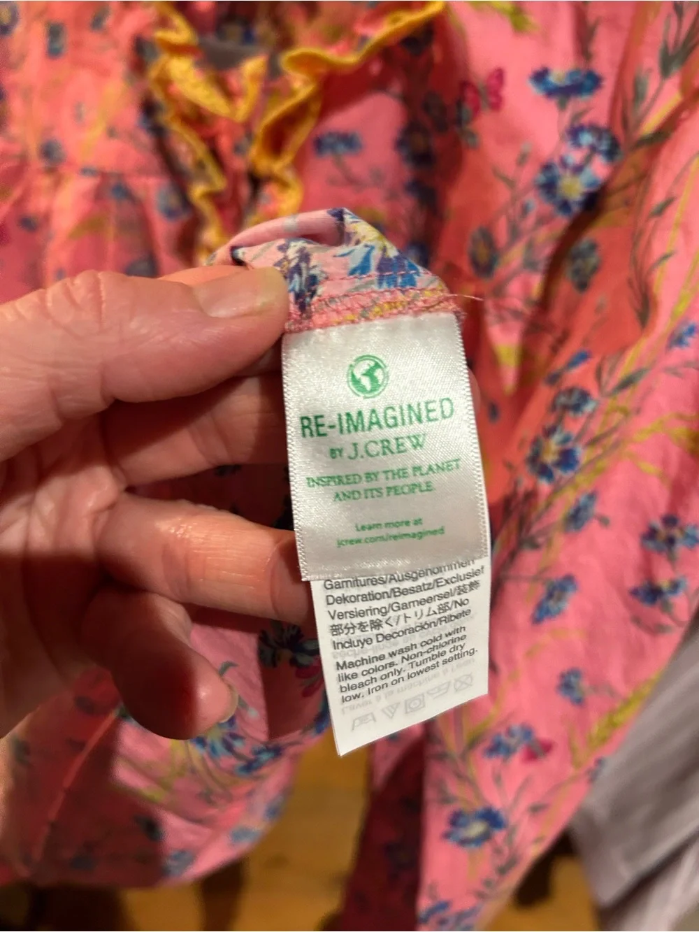JCrew with Liberty Fabric Ruffle-Trim Top